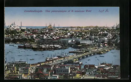 AK Constantinople, Vue panoramique et le nouveau Pont