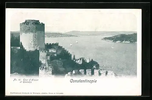 AK Constantinople, Tour d`Hissar et Canlidja