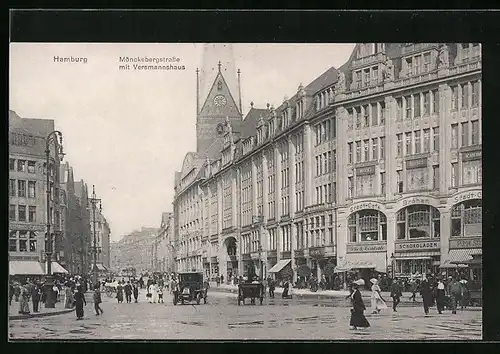AK Hamburg, Blick in die Mönckebergstrasse, Versmannshaus