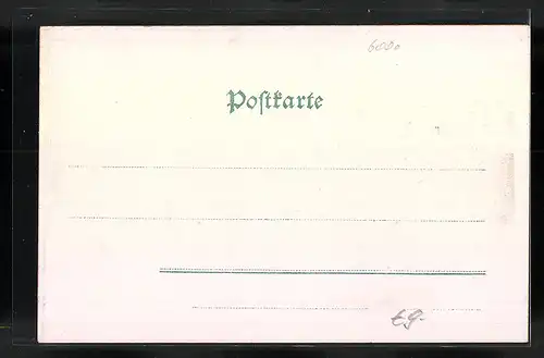 Lithographie Frankfurt a. M.-Sachsenhausen, Uferpartie mit Brücke