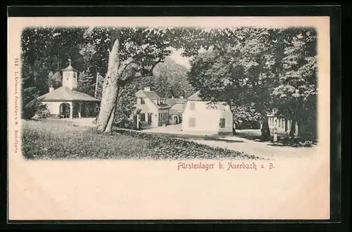 Relief-AK Auerbach a. B., Strassenpartie Fürstenlager