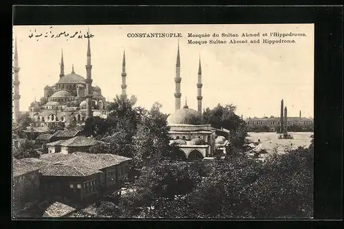 AK Constantinople, Mosquée du Sultan Ahmed et l`Hippodrome
