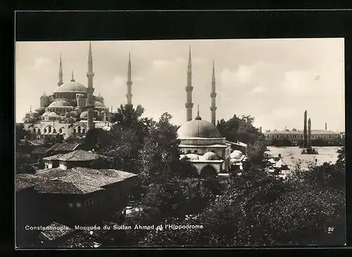 AK Constantinople, Mosquée du Sultan Ahmed et l`Hipodrome