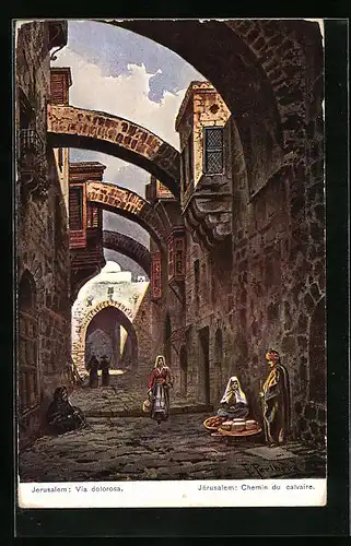 Künstler-AK Jérusalem, Chemin du calvaire