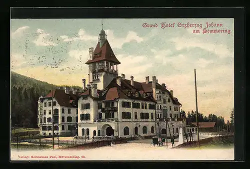 AK Semmering, Blick zum Grand Hotel Erzherzog Johann