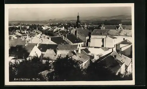 AK Amstetten, Blick über die Dächer der Stadt