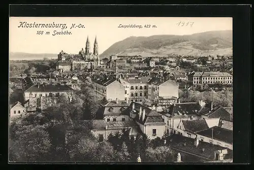 AK Klosterneuburg, Teilansicht mit Leopoldsberg