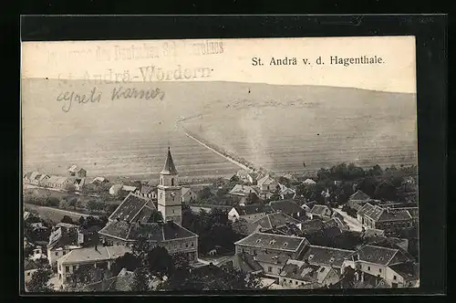 AK St. Andrä v. d. Hagenthale, Ortsansicht aus der Vogelschau