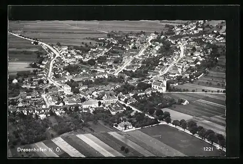 AK Drasenhofen, Ortsansicht aus der Vogelschau