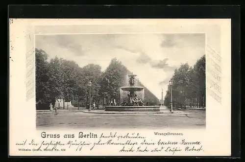 AK Berlin, Partie am Wrangelbrunnen