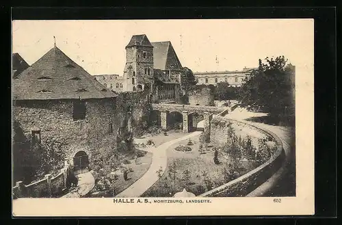 AK Halle a. Saale, Landseite der Moritzburg