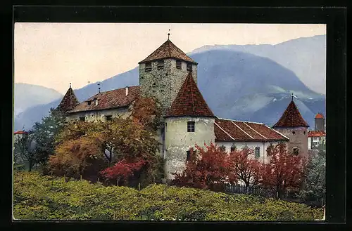 AK Bozen, vor dem Schloss Maretsch