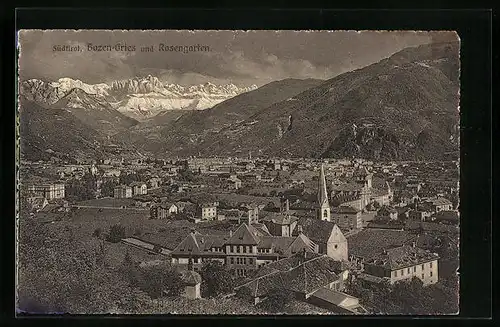 AK Bozen-Gries, Generalansicht mit dem Rosengarten