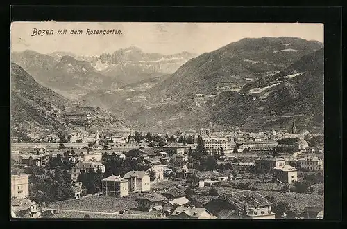 AK Bozen, Stadttotal mit dem Rosengarten