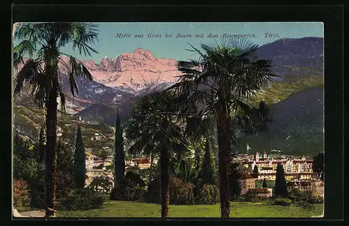 AK Gries, Palmengarten mit Stadtblick und dem Rosengarten