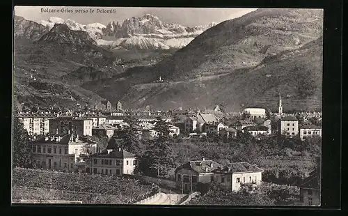 AK Bozen-Gries, Generalansicht gegen die Dolomiten