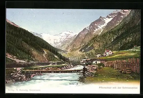 AK Gossensass, Pflerschtal mit der Schneespitze