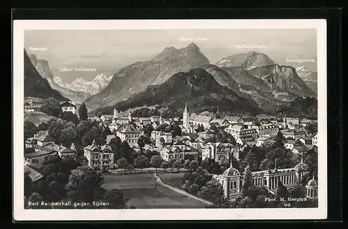 AK Bad Reichenhall, Stadttotale gegen Süden