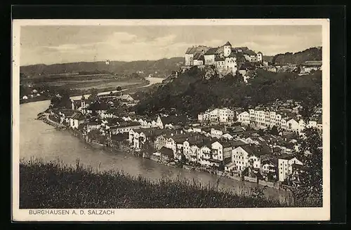 AK Burghausen a. d. Salzach, Generalansicht mit der Burg