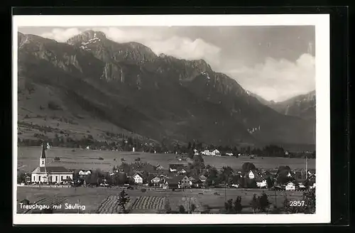 AK Trauchgau, Generalansicht mit Blick zum Säuling