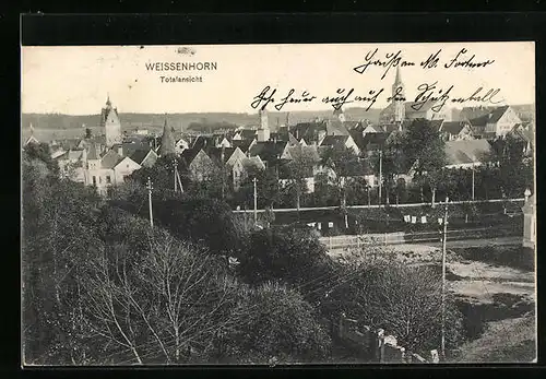 AK Weissenhorn, Totalansicht mit Blick zur Kirche