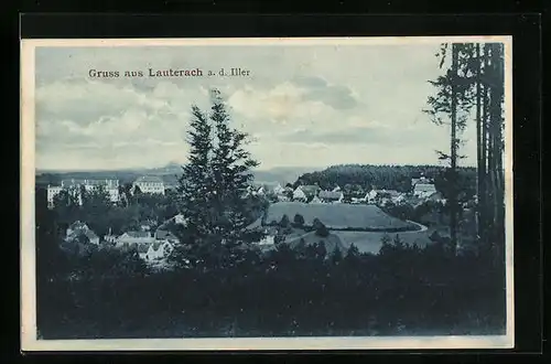 AK Lauterach a. d. Iller, Panoramablick vom Waldrand aus