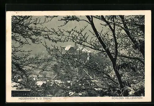 AK Heidenheim a. d. Brenz, Blick auf das Schloss im Schnee