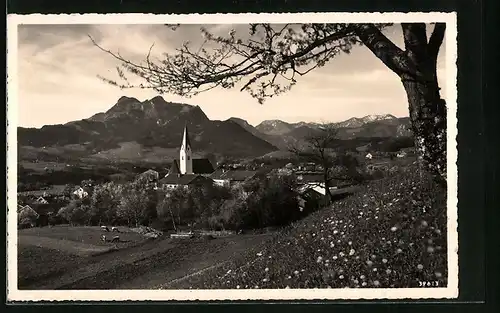 AK Törwang, Blick zur Kirche auf dem Samerberg