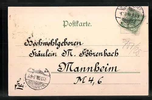 AK Baden-Baden, Denkmal auf dem Leopoldplatz