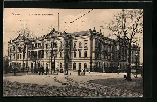 AK Hamburg-Altona, Rathaus mit Hauptwache