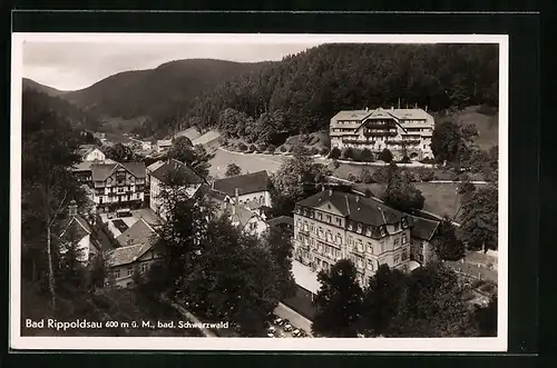 AK Bad Rippoldsau im Schwarzwald, Siedlung mit Blick zum Hotel
