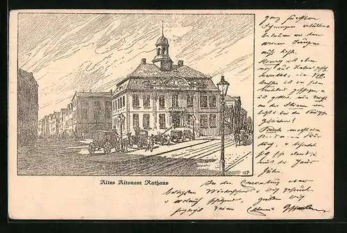 Künstler-AK Hamburg, das alte Altonaer Rathaus
