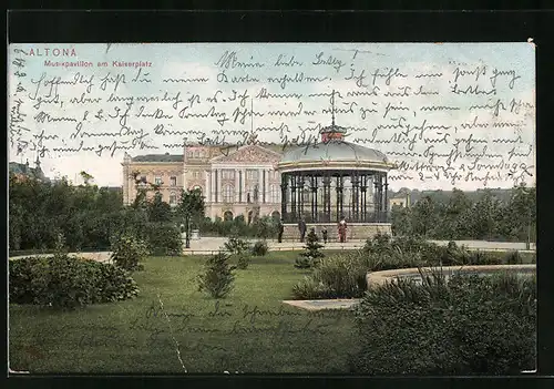 AK Hamburg, Altona, der Musikpavillon am Kaiserplatz