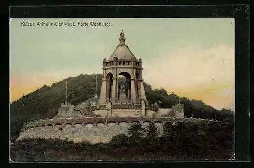 AK Porta Westfalica, Blick zum Kaiser Wilhelm-Denkmal