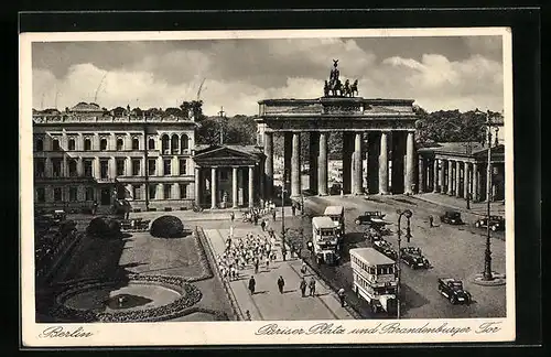 AK Berlin, Pariser Platz und Brandenburger Tor