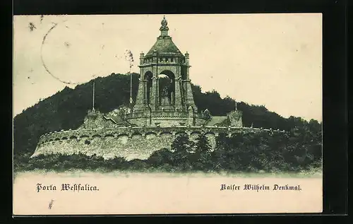AK Porta Westfalica, Blick zum Kaiser Wilhem-Denkmal