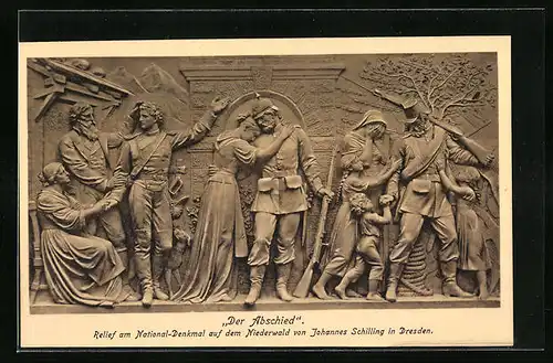 AK Der Abschied Relief am Nation-Denkmal auf dem Niederwald