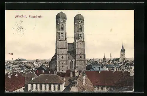 AK München, Blick zur Frauenkirche
