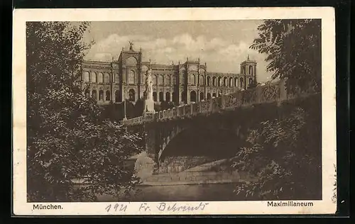 AK München, Partie am Maximilianeum