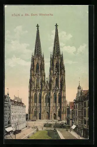 AK Köln, Westseite vom Dom