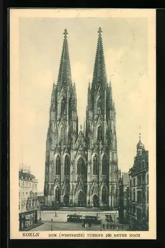AK Köln, Dom von Westen gesehen