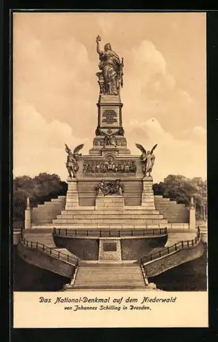 AK Nationaldenkmal auf dem Niederwald, Vorderansicht