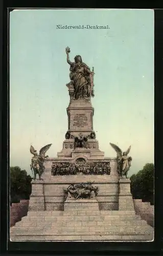 AK National-Denkmal auf dem Niederwald, Vorderansicht