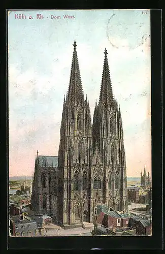 AK Köln, Westseite vom Dom