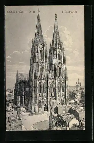 AK Köln, Westseite vom Dom