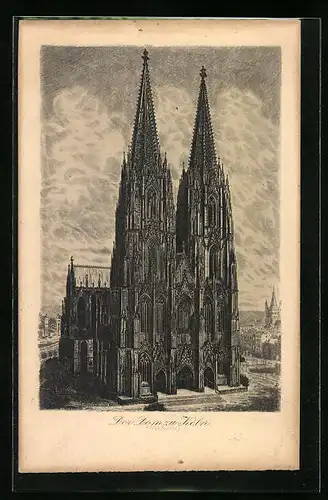AK Köln, Gesamtansicht vom Dom