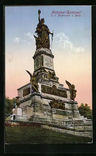 AK Nationaldenkmal auf dem Niederwald, Nahaufnahme