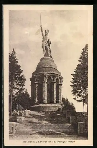 AK Hermanns-Denkmal, Vorderansicht mit Treppe