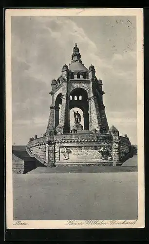 AK Porta-Westfalica, Blick zum Kaiser Wilhelm-Denkmal