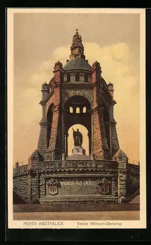 AK Porta-Westfalica, Partie am Kaiser Wilhelm-Denkmal